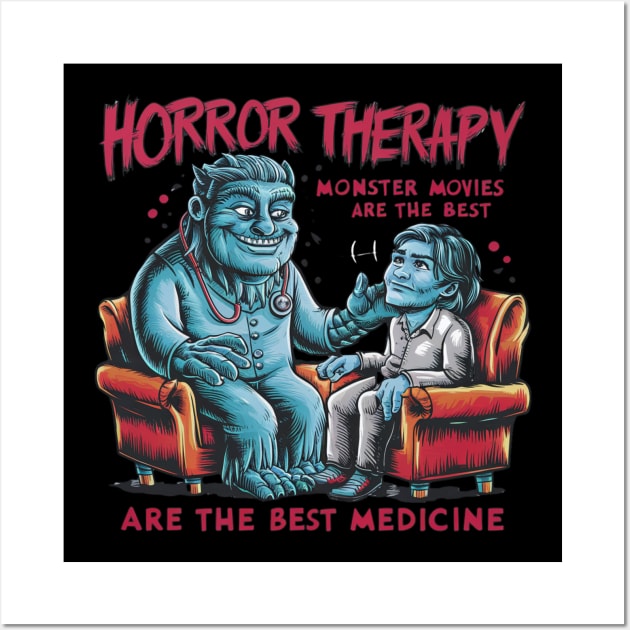 Horror Movie Therapy Halloween Fans Costume Movies Created Wall Art by woormle